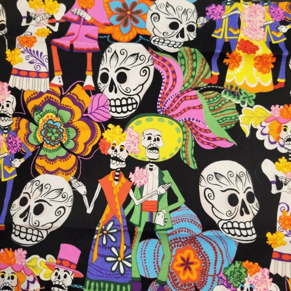 3 Pc Cotton Fabric Dia de los Muertos Solid 22x25–14x22